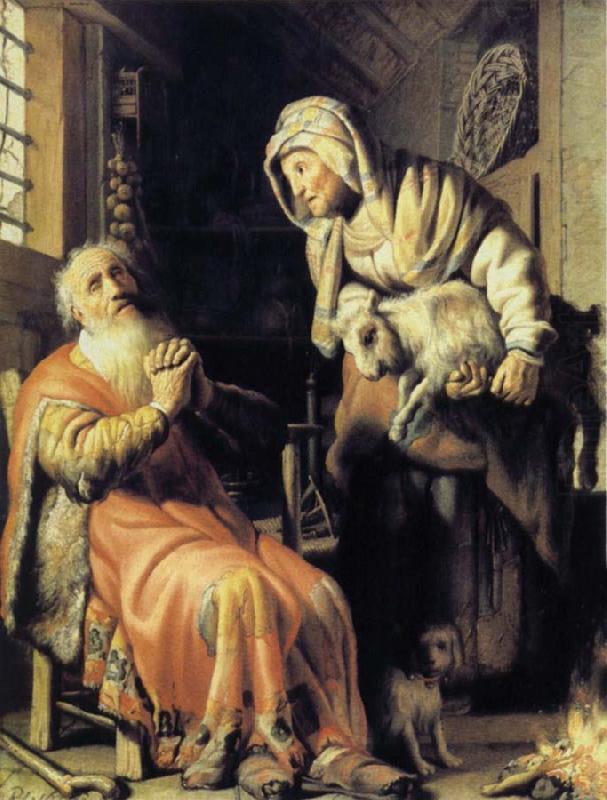 Tobit Accuses Anna of Stealing the Kid, REMBRANDT Harmenszoon van Rijn